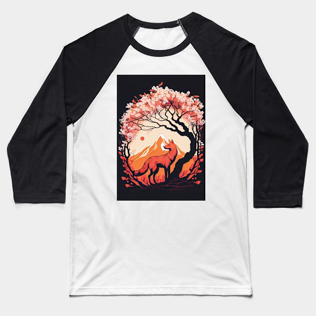 Pastel Kitsune: Cherry Blossom Dreams 3 Baseball T-Shirt by Focused Instability